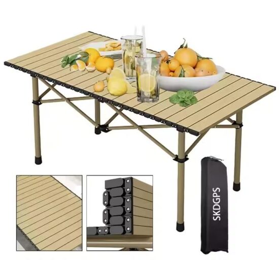 2 Sections 1.2m Outdoor Aluminum Picnic Folding Table for Camping