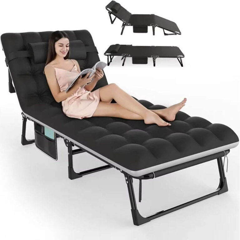 3-in-1 Folding Adjustable Camping Cot Bed and Lounge Chair