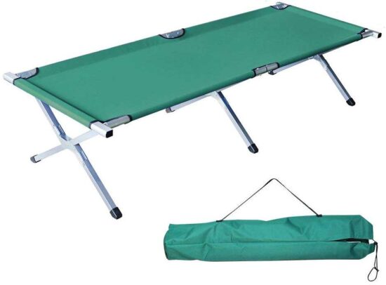 Adjustable Aluminum Folding Camping Bed for Outdoor Sleeping and Travel