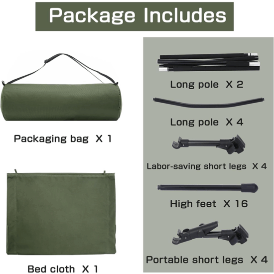 Lightweight Aluminum Folding Camp Bed Outdoor Sleeping Cot