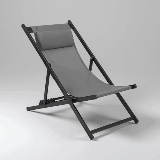  Aluminum Folding Sling Beach Chair for Patio and Courtyard