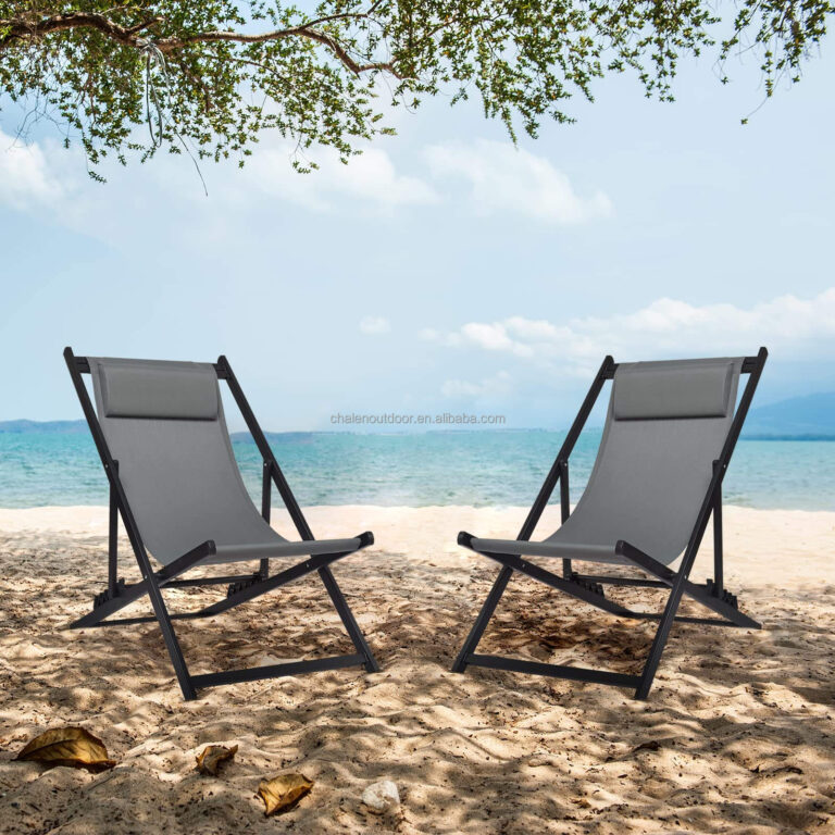 Aluminum Folding Sling Beach Chair for Patio and Courtyard