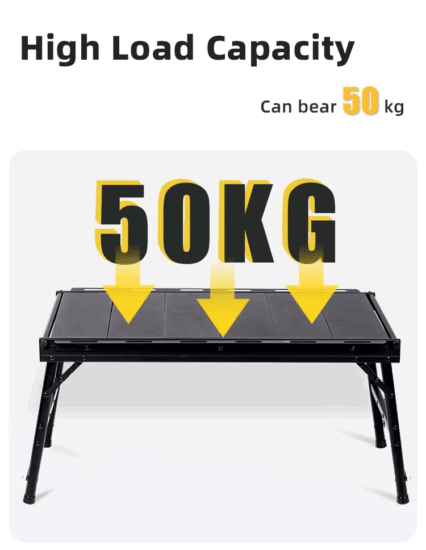 Black Aluminium Alloy Frame IGT Table Portable Foldable for Outdoor and Indoor