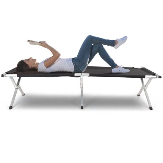 Portable Folding Camping Cot with Carry Bag for Beach, Hiking, and Office Use