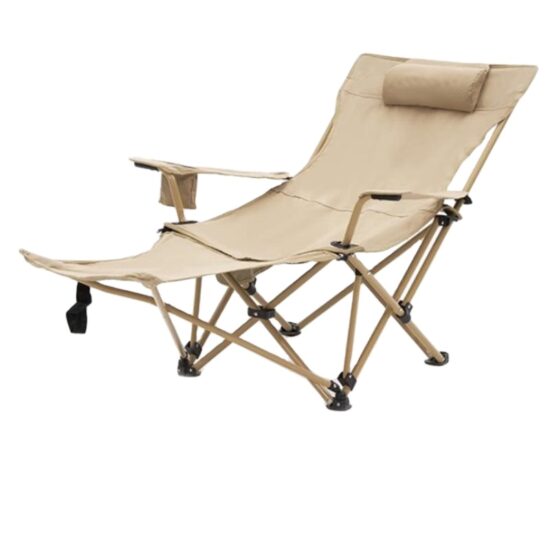 Cheap Portable Folding Beach Recliner with Footrest for Outdoor Use