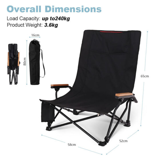  Cheap foldable camping lounge chair with removable footrest and pillow