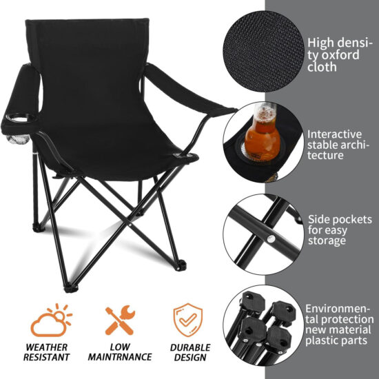 Custom Logo Lightweight Folding Chair for Camping, Picnic, and Beach