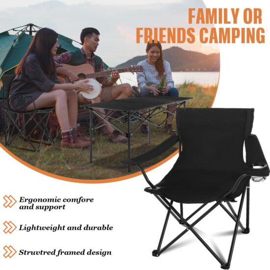 Custom Logo Lightweight Folding Chair for Camping, Picnic, and Beach