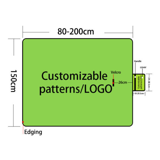 Custom Logo Sand-Free Outdoor Picnic Blanket for Camping and Beach

