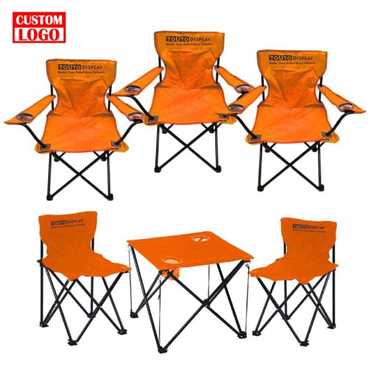 Custom outdoor folding chair and table set for camping and picnic