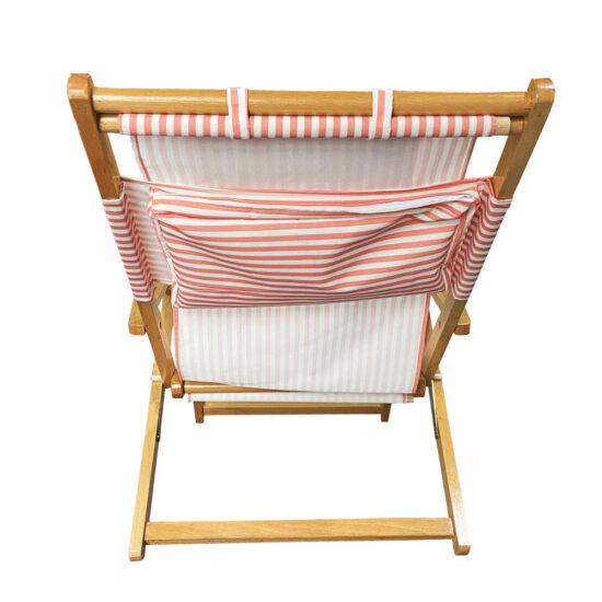  Custom patterned Oxford wooden folding beach chair with pillow