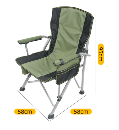 Oversized folding director camping chair with cup holder and armrest