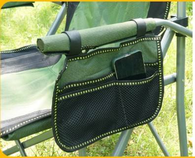 Oversized folding director camping chair with cup holder and armrest