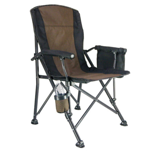 Oversized folding director camping chair with cup holder and armrest