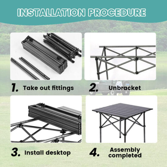 Foldable Iron Metal Camping Table for Outdoor Cooking and Picnics