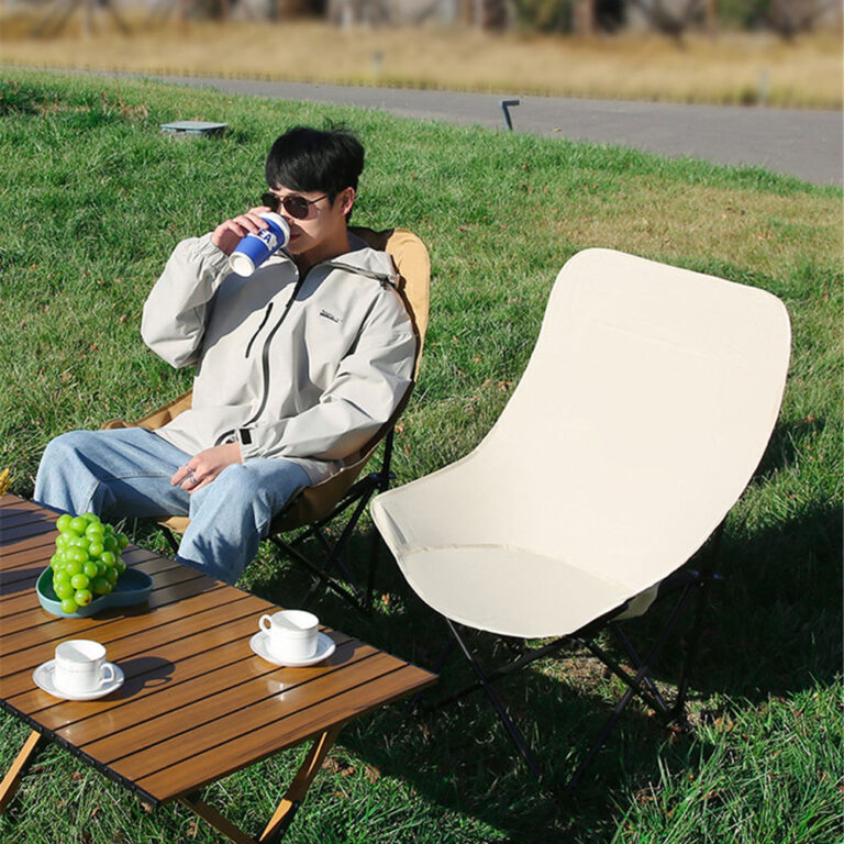 E-RIKE lightweight foldable Oxford moon camping chair for adults and kids