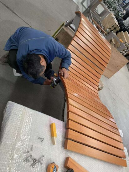 Custom Outdoor Wooden Sun Lounger Chair for Swimming Pool and Beachside