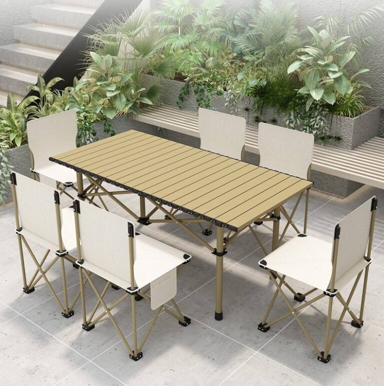 Lightweight Aluminum Foldable Table for Outdoor Camping and Kitchen