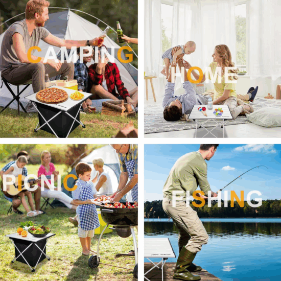 Portable Folding Grill Table for Camping, Restaurant, and Outdoor Activities