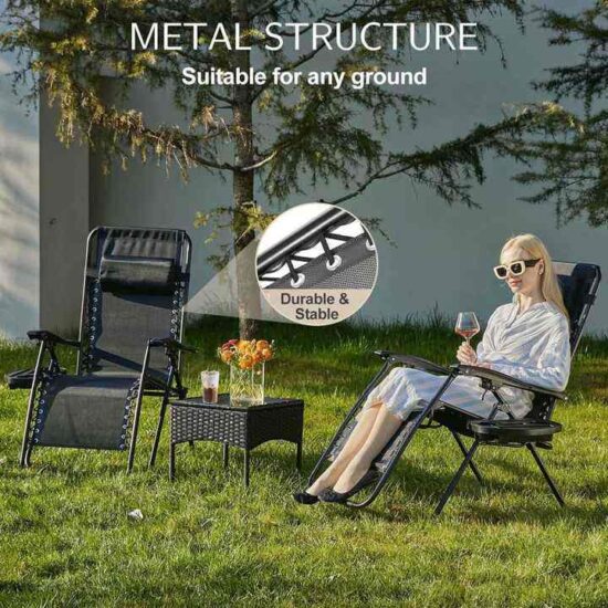 Outdoor Zero Gravity Reclining Metal Folding Beach Lounge Chair for Hospital & Home