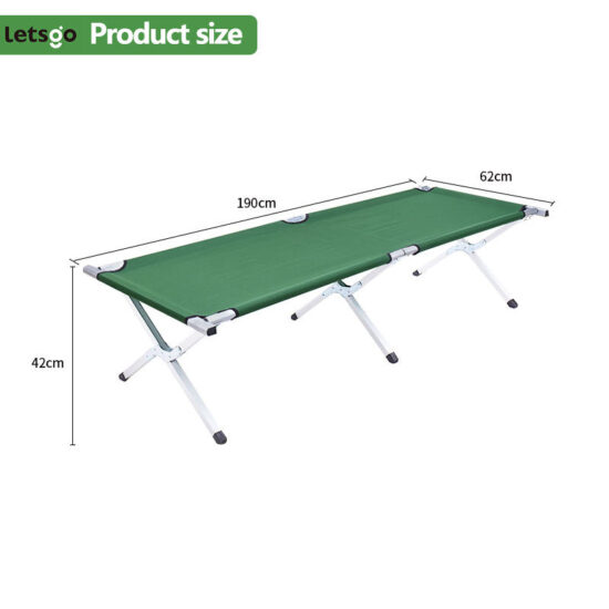 Portable Waterproof Folding Camping Cot Bed with Metal Frame for Outdoor Travel