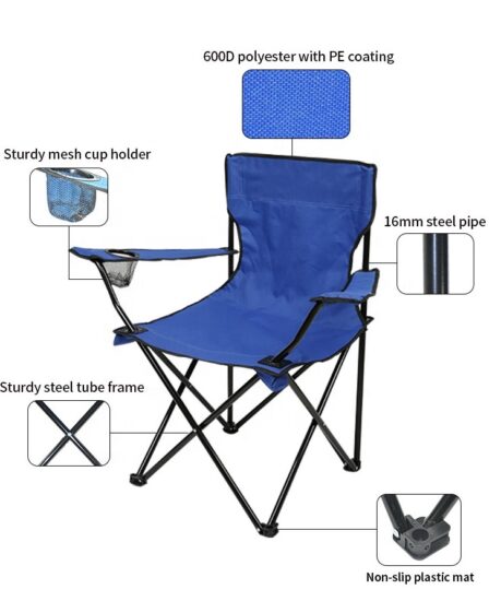 Feistel Portable Reclining Beach Chair for Outdoor Fishing and Camping