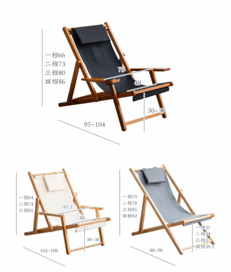 Foldable Feistel Wooden Garden Beach Chair for Outdoor Picnic and Camping