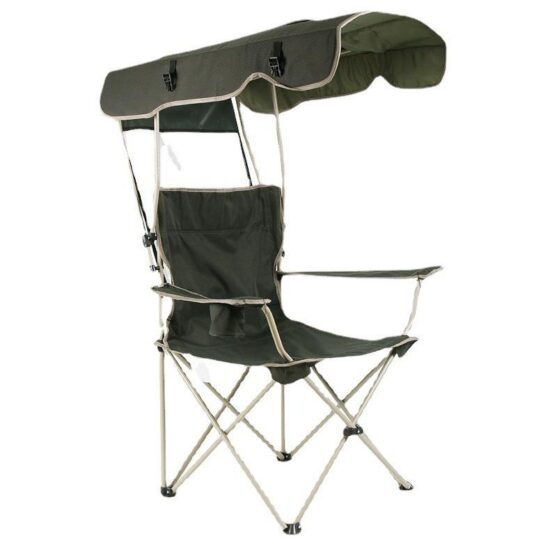 Folding Camping Chair with Canopy – Portable Sun Shade Chair for Outdoor Use

