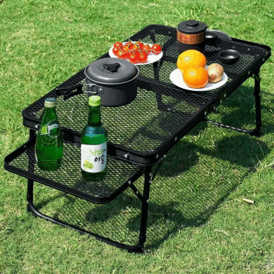 Portable Folding Grill Table for Camping, Restaurant, and Outdoor Activities