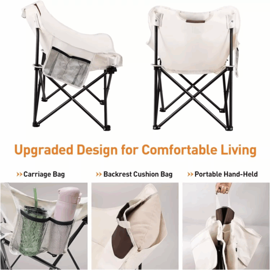 Folding Moon Chair for Outdoor Camping, Picnic, and Beach Use

