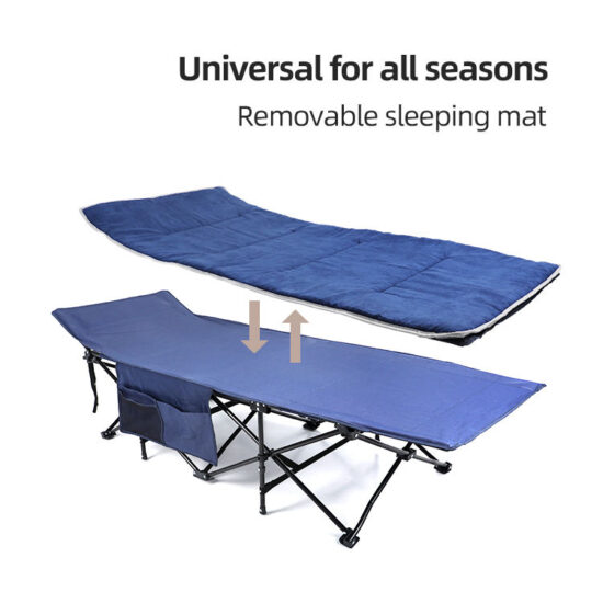 HOMFUL Iron Frame Folding Camping Bed with Thick Pad