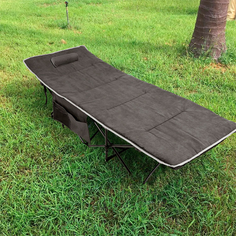 HOMFUL Iron Frame Folding Camping Bed with Thick Pad