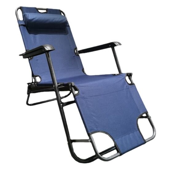 Foldable metal sun lounger with adjustable positions for outdoor use