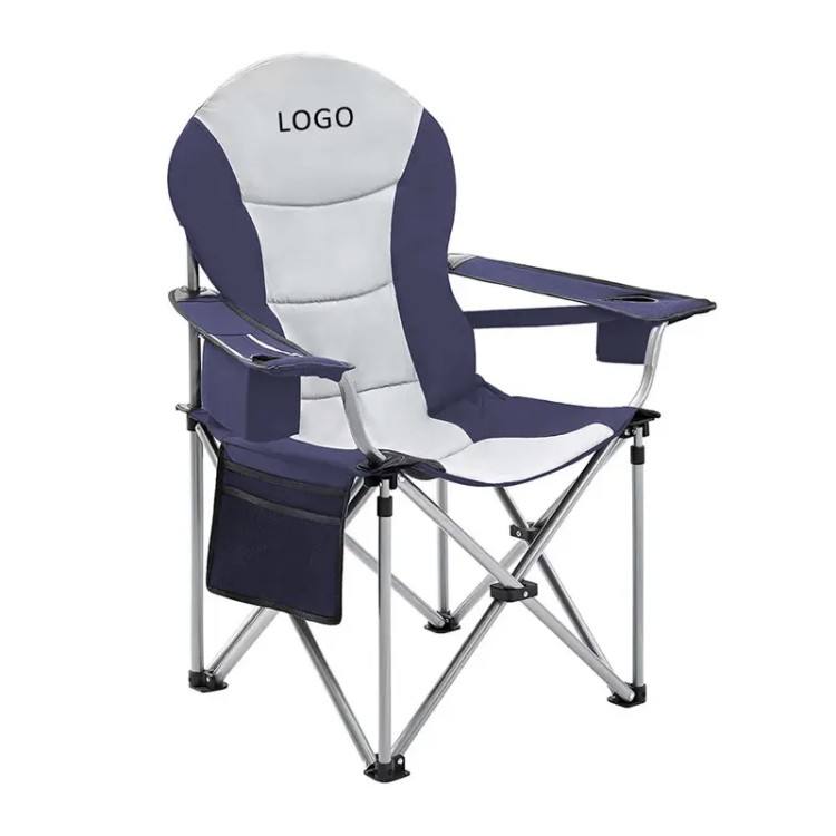 Oversized Padded Folding Camping Chair with Lumbar Support
