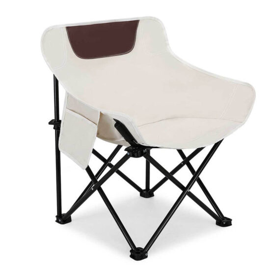 Modern Foldable Moon Chair with Metal Frame and Carrying Bag

