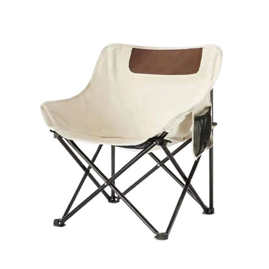 Modern Foldable Moon Chair with Metal Frame and Carrying Bag


