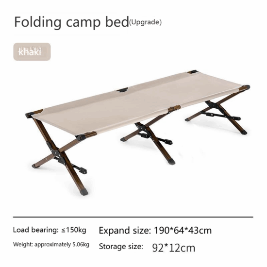 2025 Lightweight Portable Single Folding Camping Bed for Outdoor Use