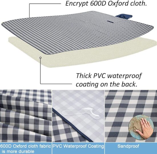 Custom Waterproof Extra Large Picnic Blanket for Beach and Camping