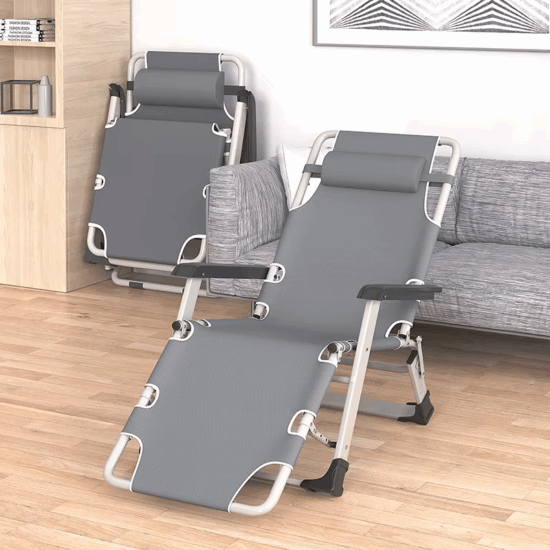 Metal folding zero gravity reclining beach chair for camping and hotel use