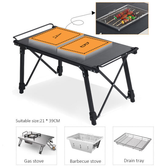 Modular Lightweight Folding Aluminum BBQ Camping Table