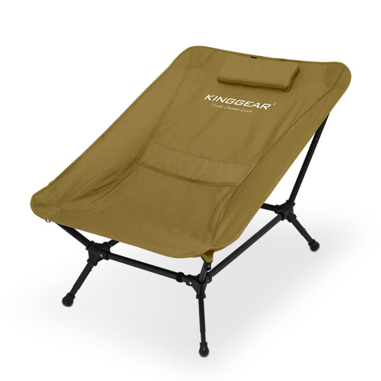 KingGear Portable Reclining Folding Camping Chair with Adjustable Backrest
