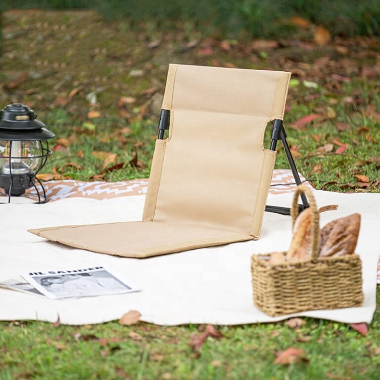 Lightweight Foldable Beach Chair with Reclining Backrest for Outdoor Camping and Sun Lounging