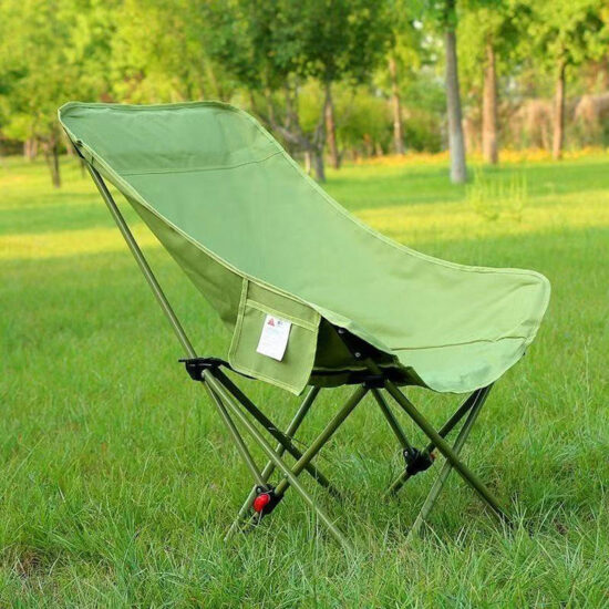 Lightweight Foldable Stainless Steel Moon Chair for Camping and Fishing