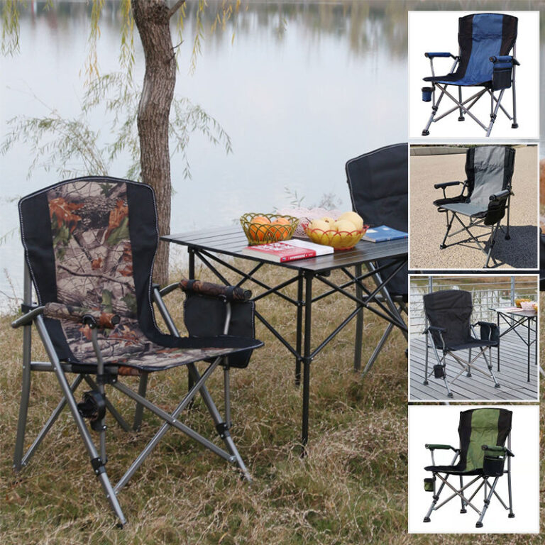 Portable Folding Camping Chair with Cup Holder for Outdoor Use