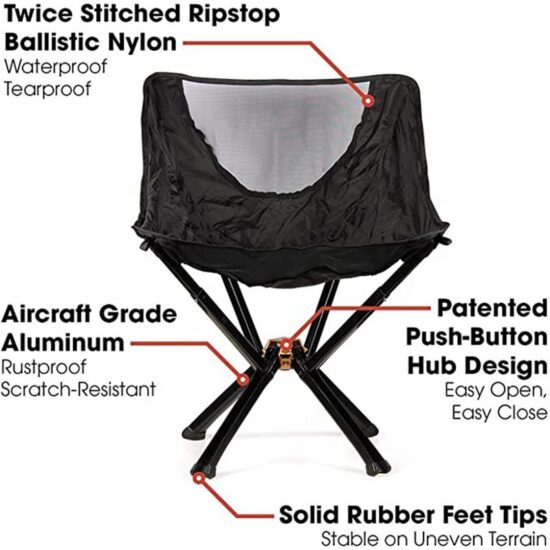 Lightweight compact folding camping chair for hiking and travel