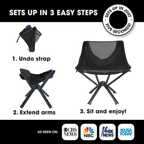 Lightweight compact folding camping chair for hiking and travel