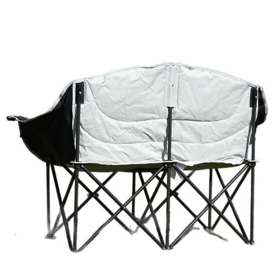 Double Folding Camping Chair for 2 Adults, Metal Frame