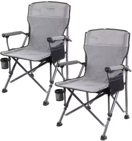 Luxury High Back Folding Camping Chair with Cupholder for Outdoor Use

