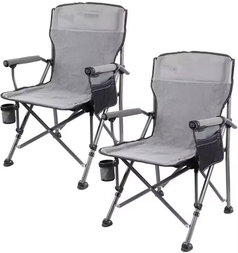 Luxury High Back Folding Camping Chair with Cupholder for Outdoor Use