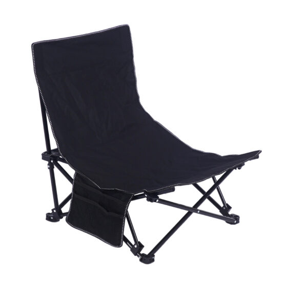 Low Seat Folding Beach Chair with Mesh Backrest for Adults Outdoor Use